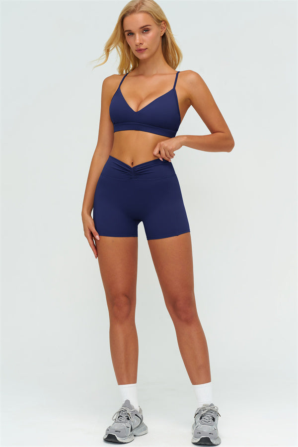Y-Back Sports Bra Shorts 2-Piece Set