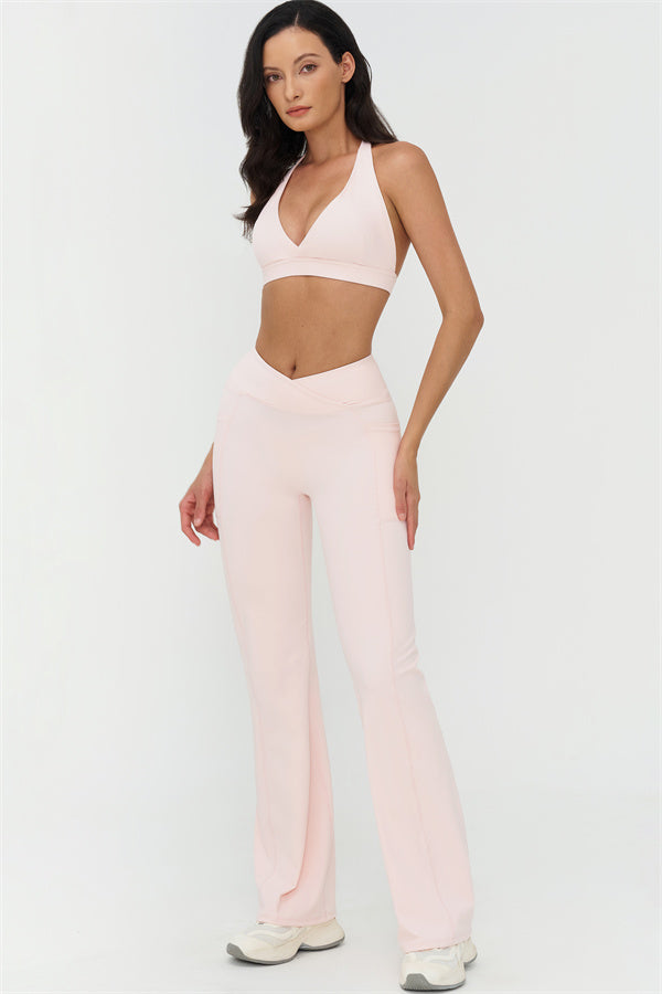 Deep V-Neckline Sports Bra