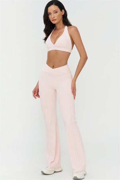 Deep V-Neckline Sports Bra