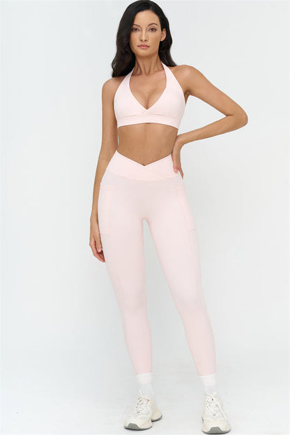 Deep V-Neckline Sports Bra