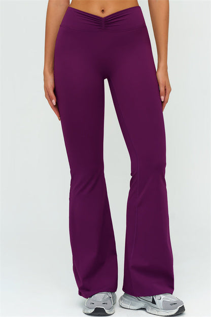 V-Back Sports Bra Flared Leggings 2-Piece Set