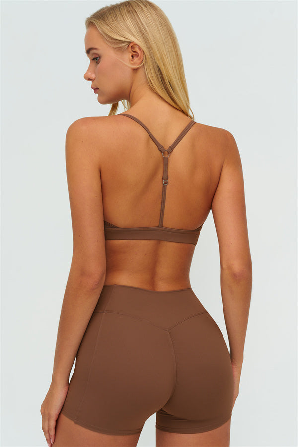 Y-Back Sports Bra Shorts 2-Piece Set