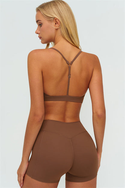 Y-Back Sports Bra Shorts 2-Piece Set