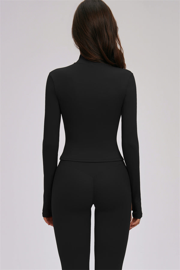 Zip Jacket Cross Back Sports Bra Leggings 3-Piece Set