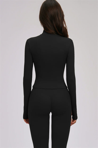 Zip Jacket Cross Back Sports Bra Leggings 3-Piece Set