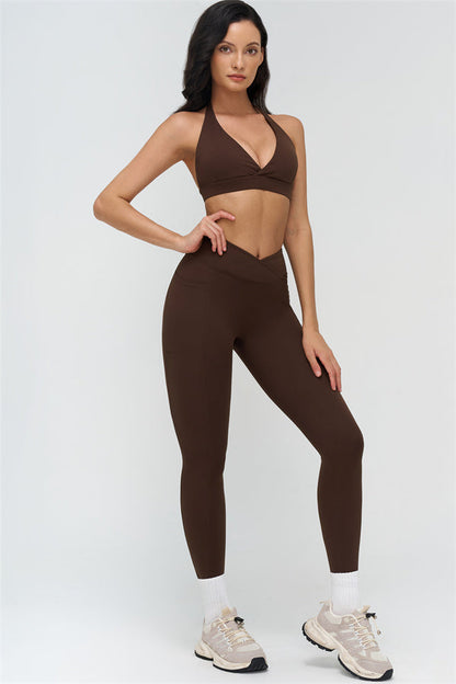 Deep V-Neckline Sports Bra