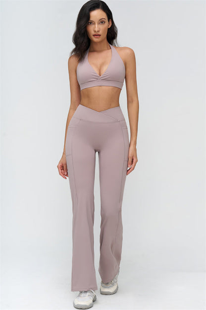 Deep V-Neckline Sports Bra