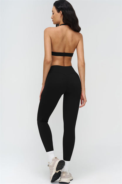 Deep V-Neckline Sports Bra