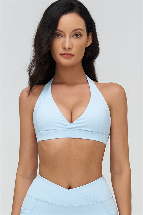 Deep V-Neckline Sports Bra