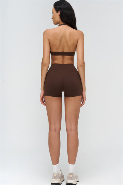 Deep V-Neckline Sports Bra