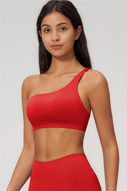 One-Shoulder Sports Bra Shorts 2-Piece Set