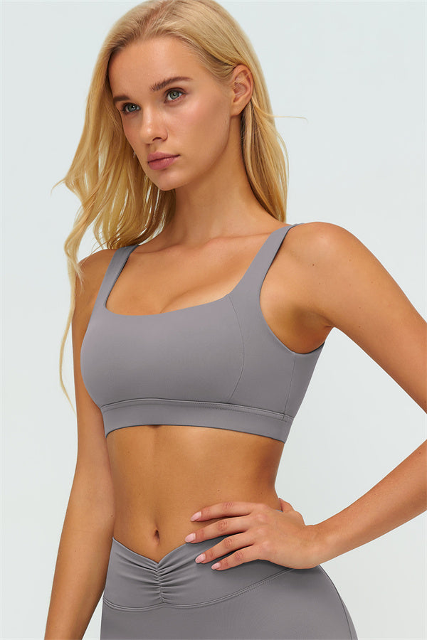 V-Back Sports Bra Flared Leggings 2-Piece Set