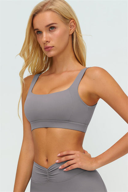 V-Back Sports Bra Flared Leggings 2-Piece Set