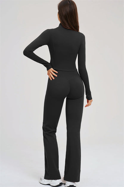 Zip Jacket + Flared Leggings 2-Piece Set