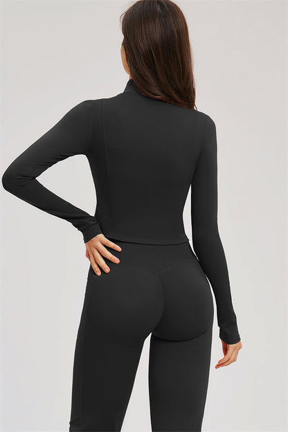 Zip Jacket + Flared Leggings 2-Piece Set