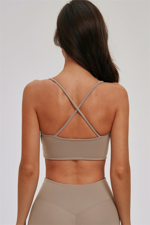 Zip Jacket Cross Back Sports Bra Leggings 3-Piece Set