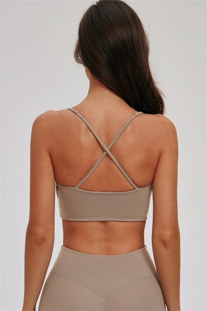 Zip Jacket Cross Back Sports Bra Leggings 3-Piece Set