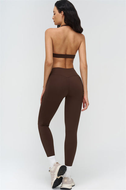 Deep V-Neckline Sports Bra