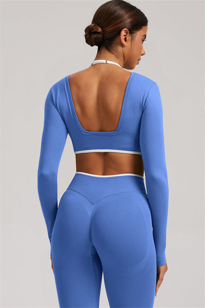 Long Sleeve + Crop Top Leggings 2-Piece Set