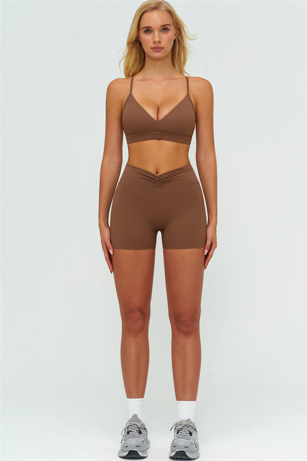 Y-Back Sports Bra Shorts 2-Piece Set
