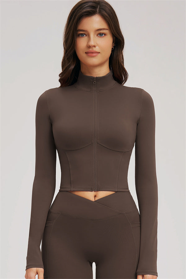 Zip Jacket + Flared Leggings 2-Piece Set