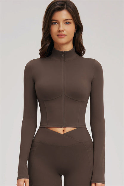 Zip Jacket + Flared Leggings 2-Piece Set