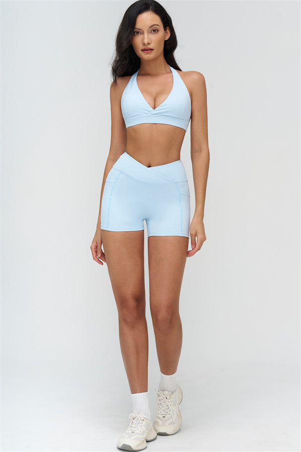 Deep V-Neckline Sports Bra