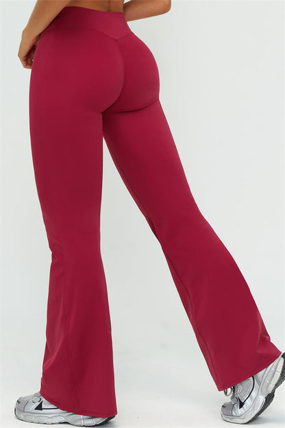 V-Back Sports Bra Flared Leggings 2-Piece Set