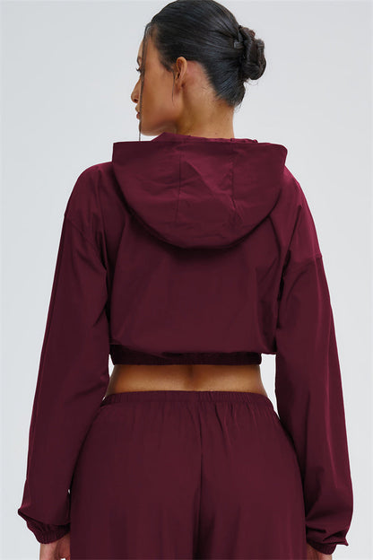 Crop Hoodie + Sweatpants 2-Piece Set