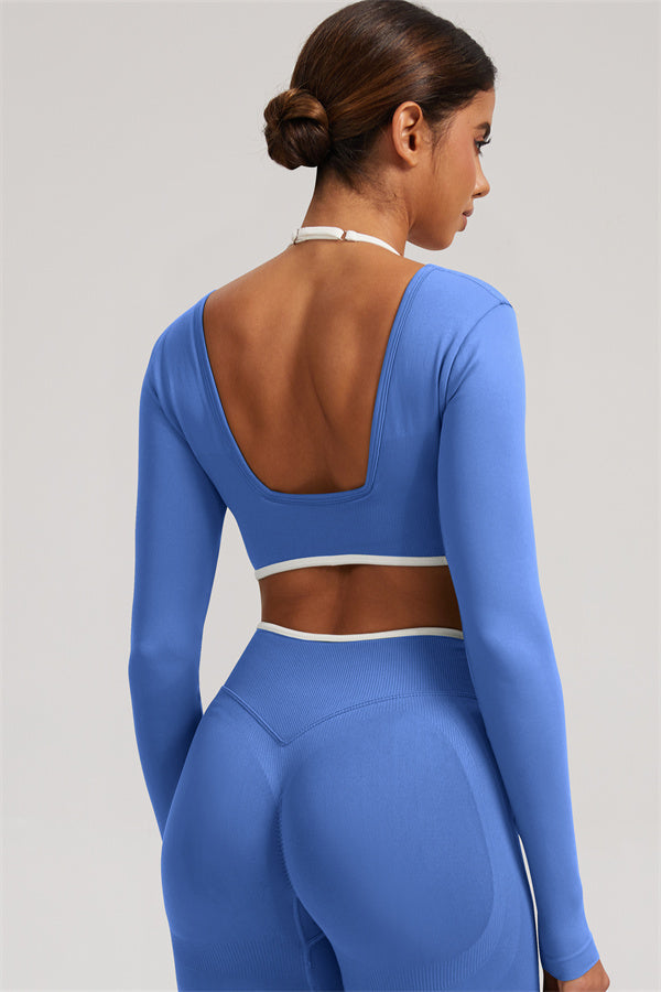 Long Sleeve + Crop Top Leggings 2-Piece Set