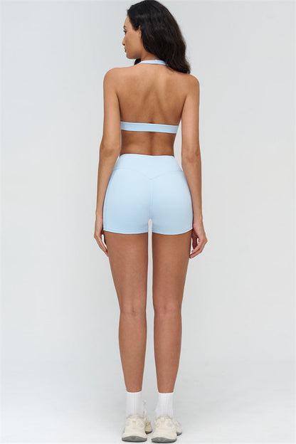 Deep V-Neckline Sports Bra
