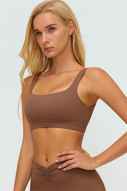 V-Back Sports Bra Flared Leggings 2-Piece Set