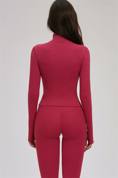 Zip Jacket Cross Back Sports Bra Leggings 3-Piece Set