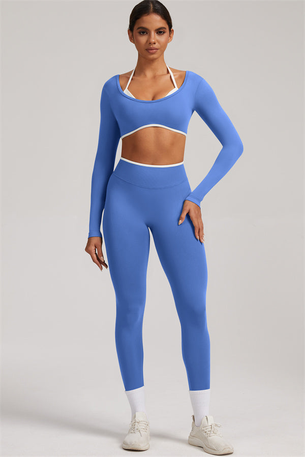 Long Sleeve + Crop Top Leggings 2-Piece Set
