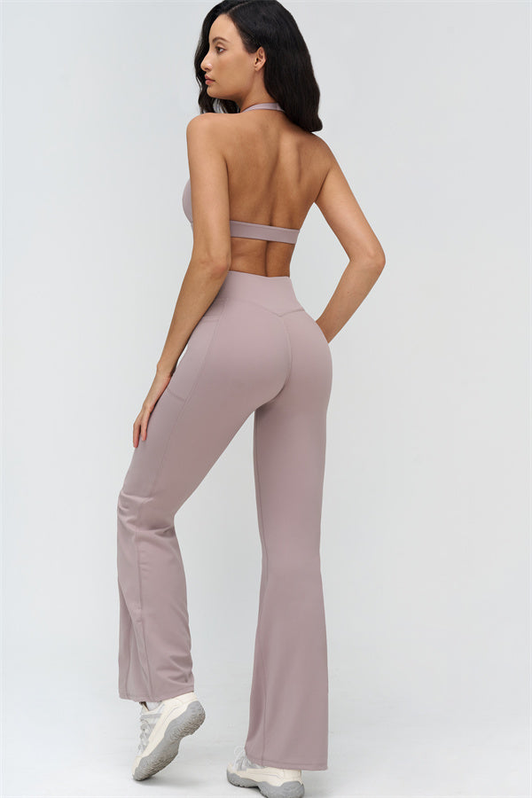 Deep V-Neckline Sports Bra