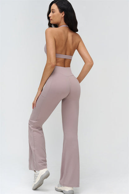 Deep V-Neckline Sports Bra
