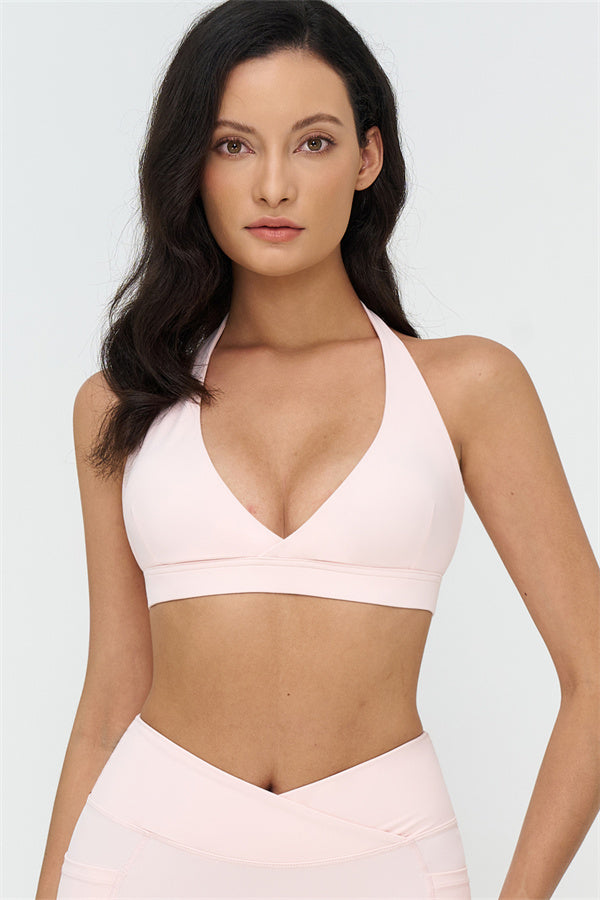 Deep V-Neckline Sports Bra