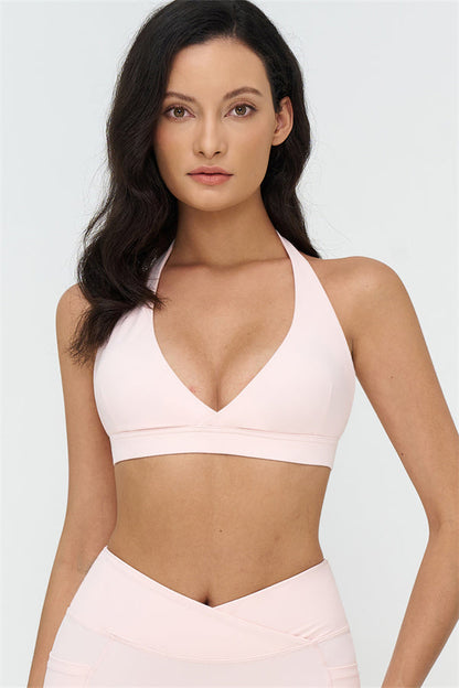 Deep V-Neckline Sports Bra