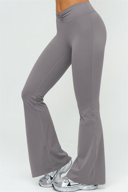 V-Back Sports Bra Flared Leggings 2-Piece Set