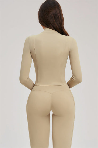 Zip Jacket + Flared Leggings 2-Piece Set