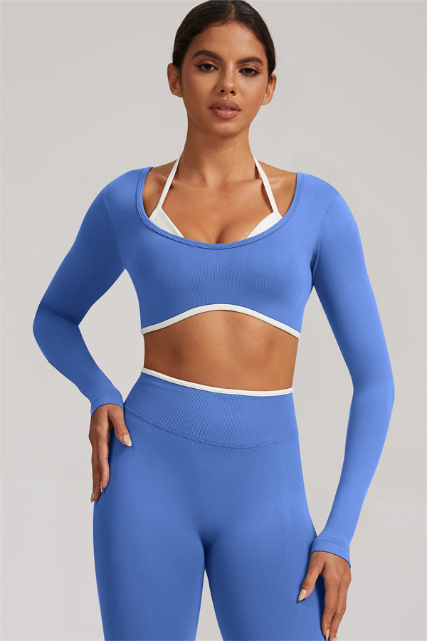 Long Sleeve + Crop Top Leggings 2-Piece Set