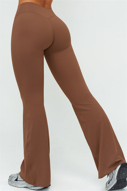 V-Back Sports Bra Flared Leggings 2-Piece Set