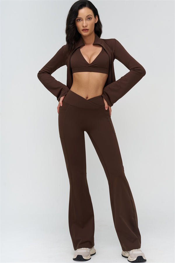Deep V-Neckline Sports Bra