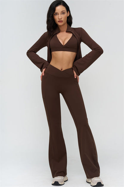 Deep V-Neckline Sports Bra