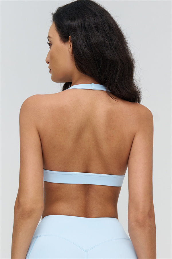 Deep V-Neckline Sports Bra