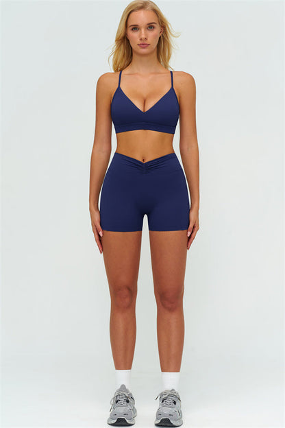 Y-Back Sports Bra Shorts 2-Piece Set