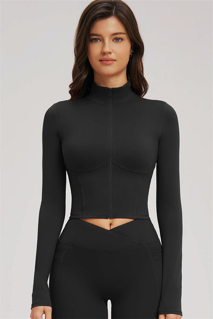 Zip Jacket + Flared Leggings 2-Piece Set