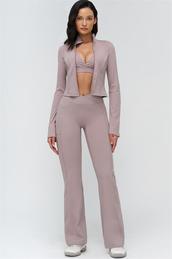 Deep V-Neckline Sports Bra