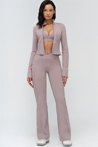 Deep V-Neckline Sports Bra