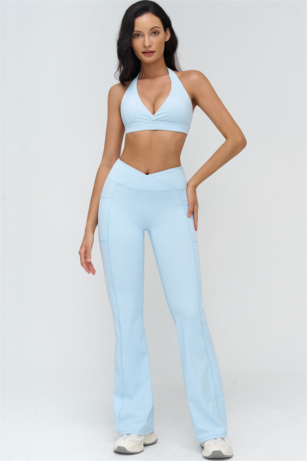 Deep V-Neckline Sports Bra